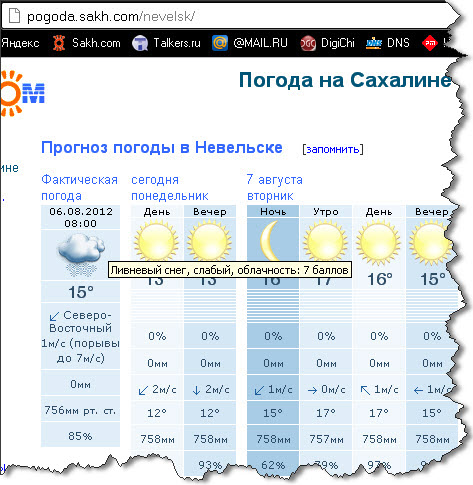 Погода сахалинская