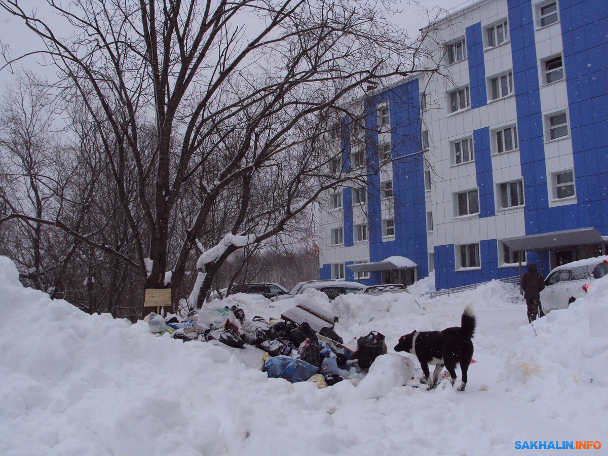 В Долинском районе продолжают чистить снег. Сахалин.Инфо