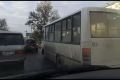 Маршрутный автобус и внедорожник собрали утренний "бутерброд" с начинкой из кроссовера в Луговом