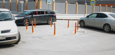 Мини-кольцо из столбиков появилось в Южно-Сахалинске