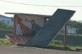 Внедорожник снес бетонную остановку в сахалинском селе