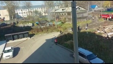 В Тымовском горел деревянный дом