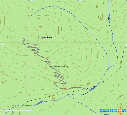 Новая дорога на южном склоне г. Красной, длина 5,3 км